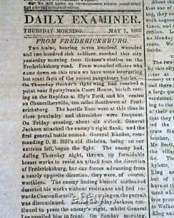 Rare CONFEDERATE Battle of Chancellorsville 1863 Richmond VA Civil War Newspaper