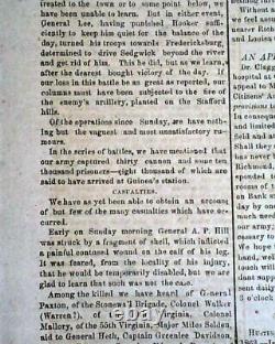 Rare CONFEDERATE Battle of Chancellorsville 1863 Richmond VA Civil War Newspaper