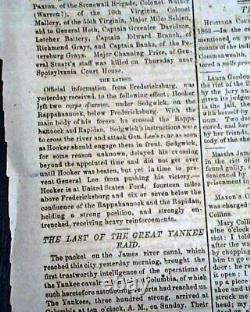 Rare CONFEDERATE Battle of Chancellorsville 1863 Richmond VA Civil War Newspaper