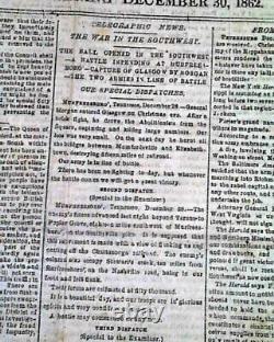 Rare CONFEDERATE Battle of Fredericksburg Union Defeat 1862 Civil War Newspaper