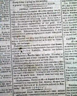 Rare CONFEDERATE Battle of Fredericksburg Union Defeat 1862 Civil War Newspaper