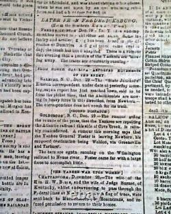 Rare CONFEDERATE Battle of Fredericksburg Union Defeat 1862 Civil War Newspaper