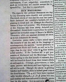 Rare CONFEDERATE Battle of Fredericksburg Union Defeat 1862 Civil War Newspaper