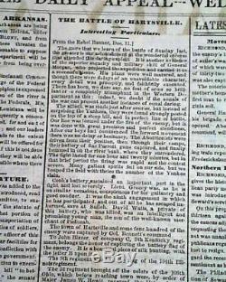 Rare CONFEDERATE Battle of Fredericksburg Union Defeat 1862 Civil War Newspaper