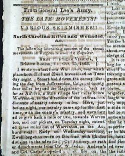 Rare CONFEDERATE Civil War Winston NC North Carolina 1861 Southern Old Newspaper