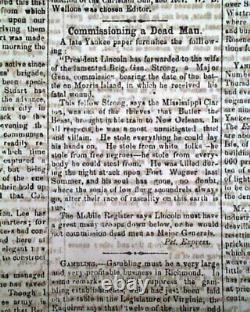 Rare CONFEDERATE Civil War Winston NC North Carolina 1861 Southern Old Newspaper