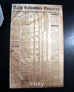 Rare CONFEDERATE Columbus GA Muscogee County Georgia 1862 Civil War Newspaper