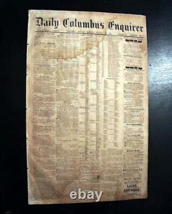 Rare CONFEDERATE Columbus GA Muscogee County Georgia 1862 Civil War Newspaper