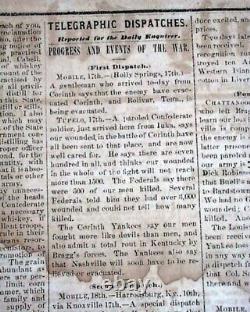 Rare CONFEDERATE Columbus GA Muscogee County Georgia 1862 Civil War Newspaper