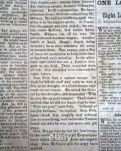 Rare CONFEDERATE Columbus GA Muscogee County Georgia 1862 Civil War Newspaper