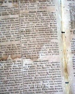 Rare CONFEDERATE Columbus GA Muscogee County Georgia 1862 Civil War Newspaper