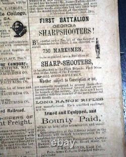 Rare CONFEDERATE Columbus GA Muscogee County Georgia 1862 Civil War Newspaper