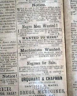Rare CONFEDERATE Columbus Georgia with Battle of Antietam 1862 Civil War Newspaper