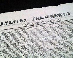 Rare CONFEDERATE Houston TX Texas & Nearby Galveston Civil War 1864 Newspaper