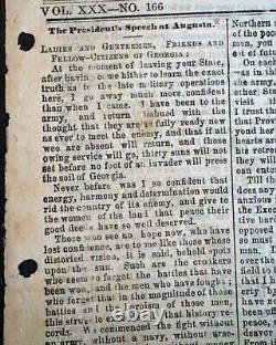 Rare CONFEDERATE Houston TX Texas with Jefferson Davis Civil War 1864 Newspaper