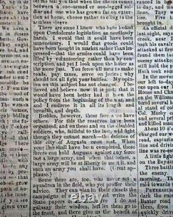 Rare CONFEDERATE Houston TX Texas with Jefferson Davis Civil War 1864 Newspaper