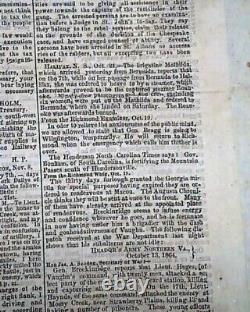 Rare CONFEDERATE Houston TX Texas with Jefferson Davis Civil War 1864 Newspaper