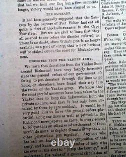 Rare CONFEDERATE Jefferson Davis Thanksgiving Procl. 1865 Civil War Newspaper