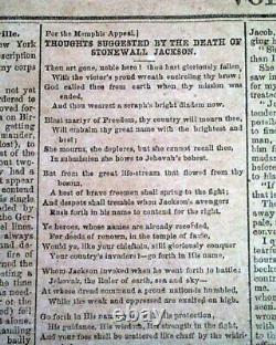 Rare CONFEDERATE Lee to Gettysburg & Stonewall Jackson Death 1863 Civil War News