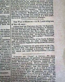 Rare CONFEDERATE New Orleans LA Louisiana Civil War 1862 Newspaper with Jeff Davis