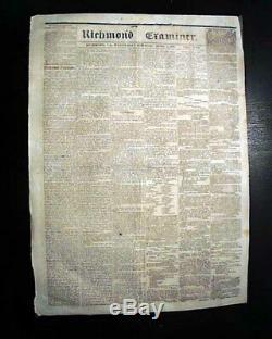 Rare CONFEDERATE Richmond VA Virginia Civil War 1861 Newspaper re. The Future