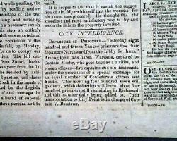 Rare CONFEDERATE Richmond VA Virginia Civil War 1861 Newspaper re. The Future