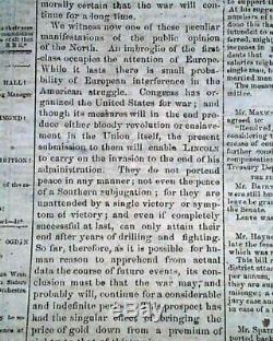 Rare CONFEDERATE Richmond VA Virginia Civil War 1861 Newspaper re. The Future