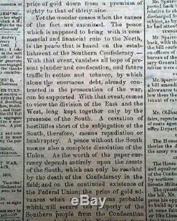 Rare CONFEDERATE Richmond VA Virginia Civil War 1861 Newspaper re. The Future