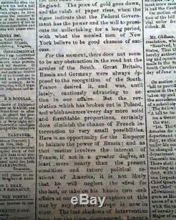 Rare CONFEDERATE Richmond VA Virginia Civil War 1861 Newspaper re. The Future