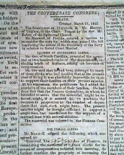 Rare CONFEDERATE Richmond VA Virginia Civil War 1861 Newspaper re. The Future