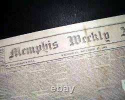 Rare CONFEDERATE STRONGHOLD Memphis TN Tennessee Civil War 1861 Old Newspaper