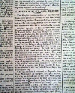 Rare CONFEDERATE STRONGHOLD Memphis TN Tennessee Civil War 1861 Old Newspaper