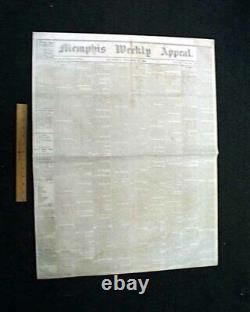 Rare CONFEDERATE STRONGHOLD Memphis TN Tennessee Civil War 1861 Old Newspaper