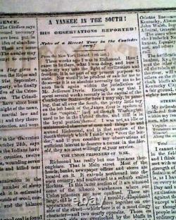 Rare CONFEDERATE STRONGHOLD Memphis TN Tennessee Civil War 1861 Old Newspaper