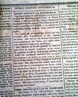 Rare CONFEDERATE STRONGHOLD Memphis TN Tennessee Civil War 1861 Old Newspaper