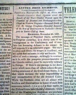 Rare CONFEDERATE STRONGHOLD Memphis TN Tennessee Civil War 1861 Old Newspaper