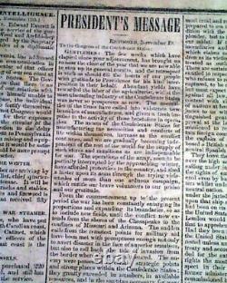 Rare CONFEDERATE STRONGHOLD Memphis TN Tennessee Civil War 1861 Old Newspaper