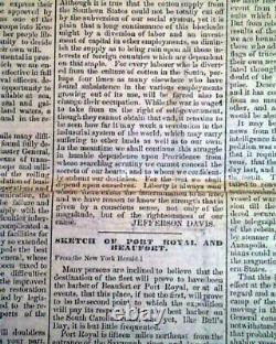 Rare CONFEDERATE STRONGHOLD Memphis TN Tennessee Civil War 1861 Old Newspaper