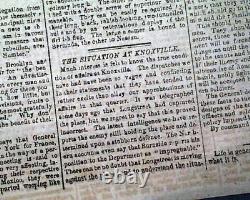 Rare CONFEDERATE VA with Battle of Lookout Mountain Bragg 1863 Civil War Newspaper