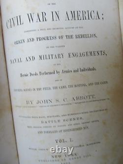 Rare CONTEMPORARY CLASSIC 1863 2 Volume, Civil War History Book by S. C. Abbott