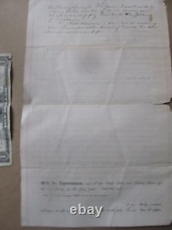 Rare Civil War 1864 Indenture Deed, New York, Persia, Cattaraugus Cty, Civil War