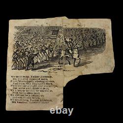 Rare Civil War Abe Lincoln Union We Are Coming, Father Abra'am Printed Poem