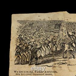 Rare Civil War Abe Lincoln Union We Are Coming, Father Abra'am Printed Poem