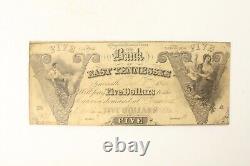 Rare Civil War Era C. S. Currency East TN Five Dollars