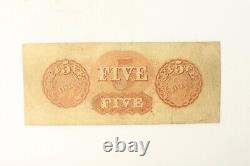 Rare Civil War Era C. S. Currency East TN Five Dollars