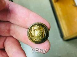 Rare Civil War Maryland Confederate Coat Button Gorgeous Patina Full Shank Cased