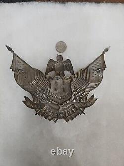Rare Civil War Silver NG Helmet Plate 32nd New York