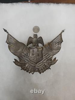 Rare Civil War Silver NG Helmet Plate 32nd New York
