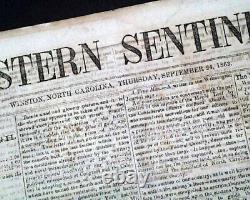 Rare Confederate Civil War Winston NC North Carolina 1863 Southern old Newspaper