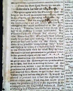 Rare Confederate Civil War Winston NC North Carolina 1863 Southern old Newspaper